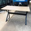 Bàn Làm Việc Chân Sắt Chữ X Mặt Gỗ 1m2 Cũ 2