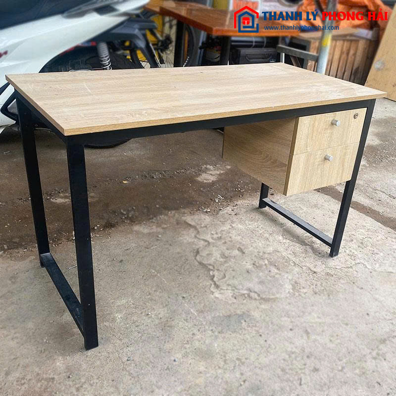 Bàn Làm Việc Gỗ Công Nghiệp Kèm Tủ 1m2 Cũ 1