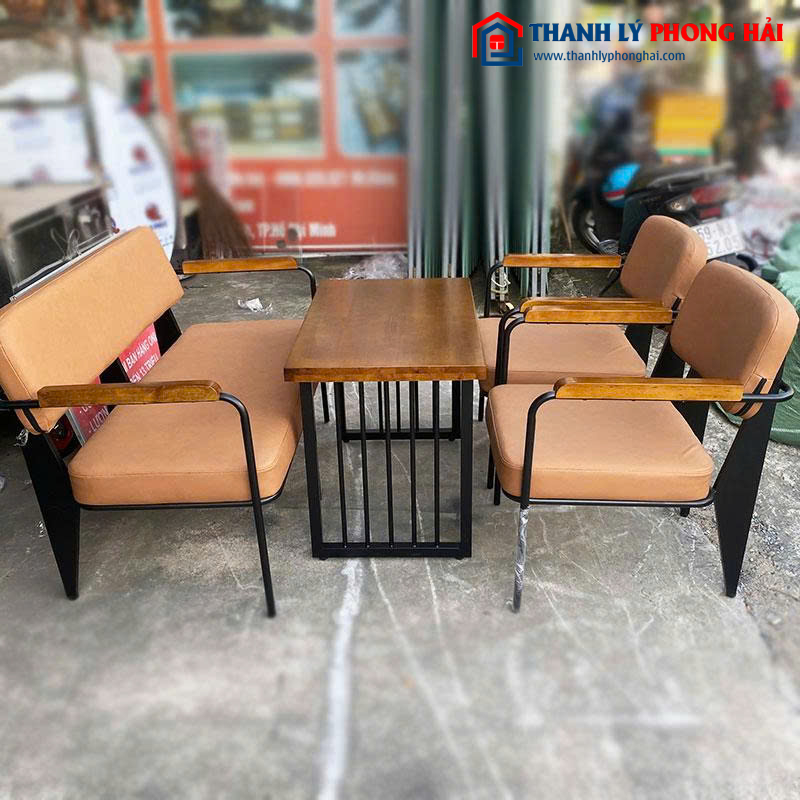 Bộ Sofa Quán Cafe Khung Sắt 1