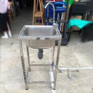 Bồn Rửa Inox Đơn Kèm Vòi Nước 42cm 2