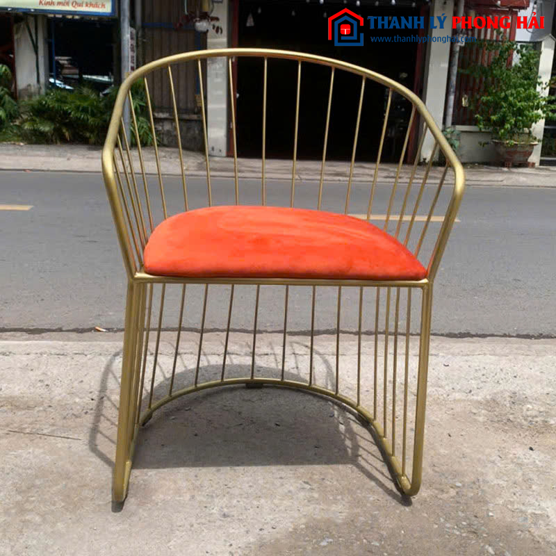 Ghế Cafe Khung Đồng Đệm Nhung 2