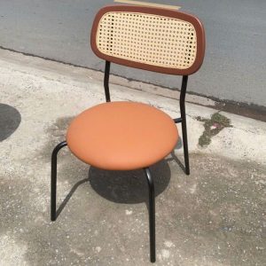 Ghế Cafe Lưng Mây Chân Sắt 2
