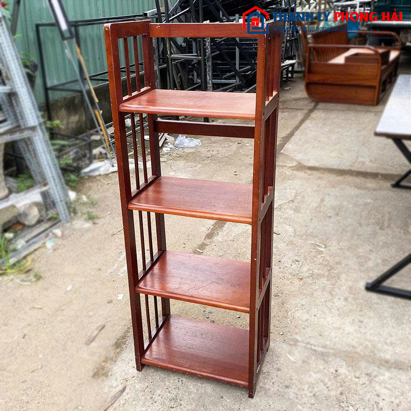 Kệ Sách 4 Tầng Gỗ Thiết Kế Đứng 45cm Cũ 2