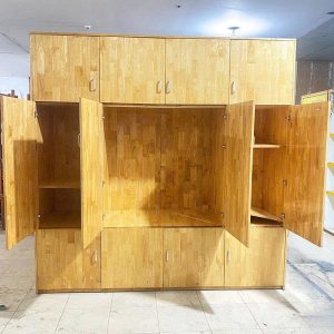 Tủ Gỗ Cao Su Đựng Quần Áo 2m4 Cũ 2