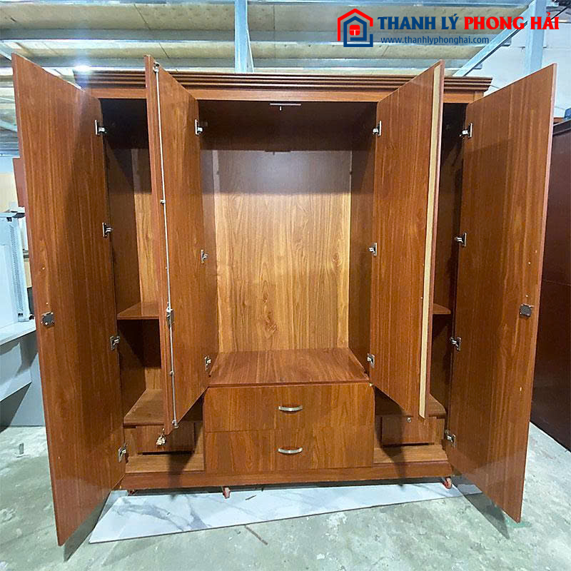Tủ Quần Áo Gỗ MDF Phủ Melamine 1m8 Cũ 2