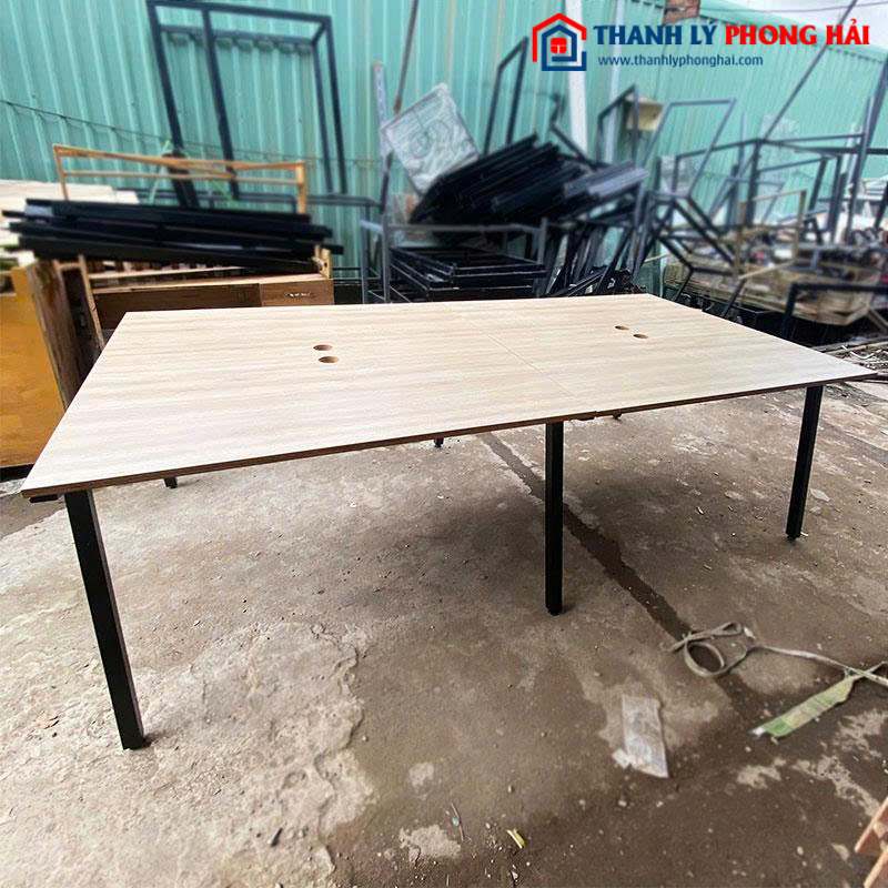 Bàn Họp Cũ Mặt Gỗ CN 2m4 6 Chân 1