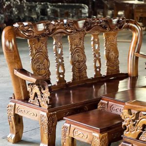 Bộ Salon Gỗ Tràm Tự Nhiên Tay 10 Mới 99%