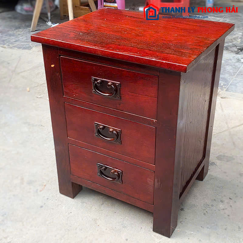 Tủ Đầu Giường Gỗ 3 Ngăn Kéo Cũ 1 2