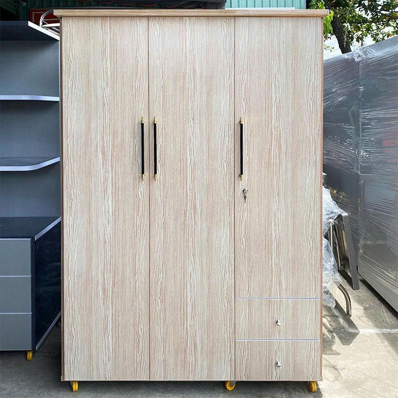 Tủ Quần Áo Nhựa 3 Cánh Màu Vân Gỗ 1