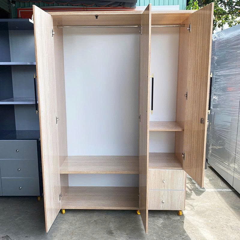 Tủ Quần Áo Nhựa 3 Cánh Màu Vân Gỗ 2