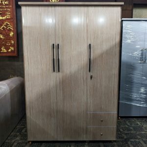 Tủ Quần Áo Nhựa 3 Cánh Màu Vân Gỗ 1m2 Mới 99% (Nhiều Màu)
