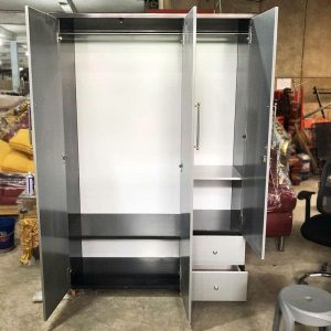 Tủ Quần Áo Nhựa 3 Cánh Màu Vân Gỗ 1m2 Mới 99% (Nhiều Màu)