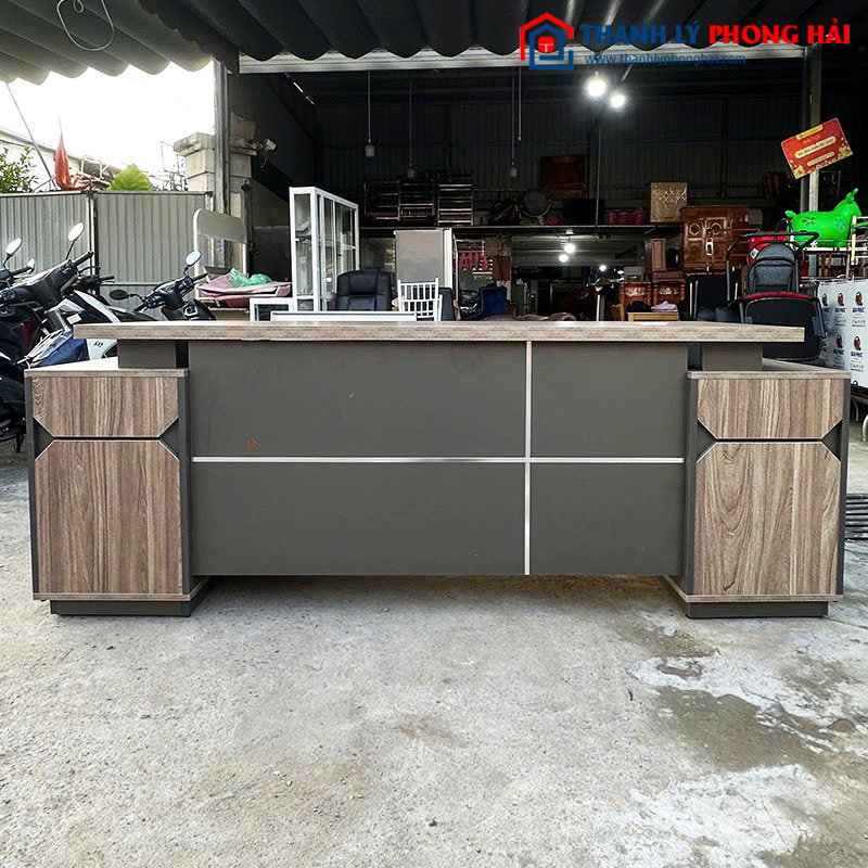 Bàn Giám Đốc Góc L Cũ 1m8 Tích Hợp Tủ Hồ Sơ