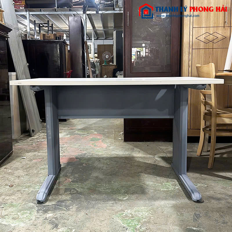 Bàn Làm Việc Cũ 1m2 Mặt Gỗ Trắng