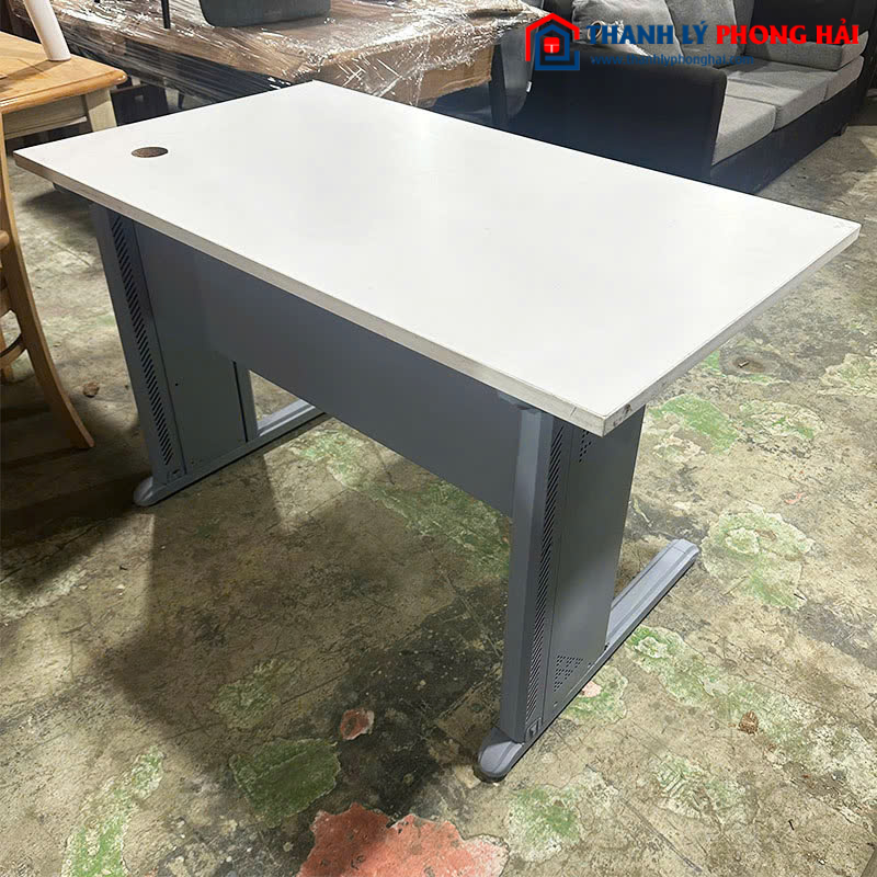 Bàn Làm Việc Cũ 1m2 Mặt Gỗ Trắng