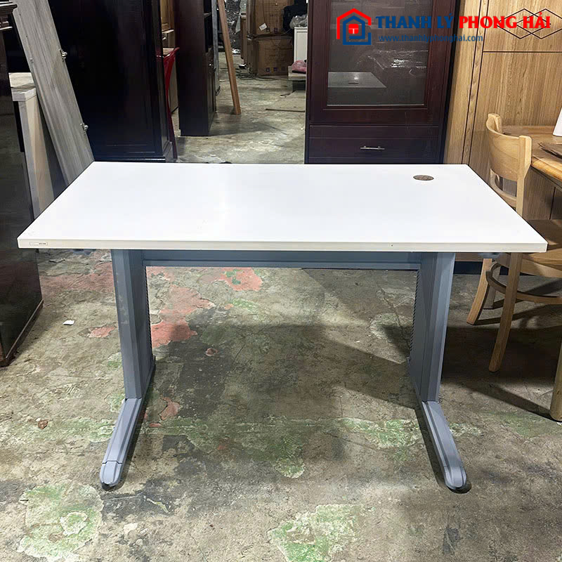 Bàn Làm Việc Cũ 1m2 Mặt Gỗ Trắng