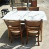 Bộ Bàn Ăn Mặt Đá Cũ 1m2 Kèm 4 Ghế Cabin