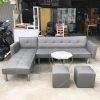 Bộ Sofa Bed Xám Cũ 2m55 Có Tay Kèm Bàn