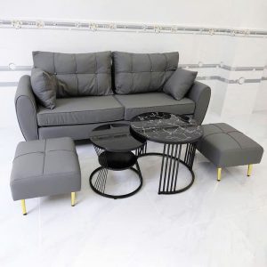 Thanh Lý Bộ Sofa Bọc Da Kèm 2 Đôn Và Bàn Trà Mới 99% (Nhiều Mẫu)
