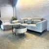 Bộ Sofa Da Cao Cấp Màu Xám Kèm Bàn Đôi Mới 99%