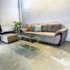 Bộ Sofa Da Màu Nâu Kèm Bàn Trà 2 Tầng Mới 99%