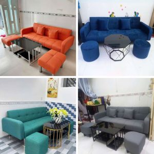 Bộ Sofa Kèm 2 Đôn Và Bàn Trà Mới 99% (Nhiều Kiểu Dáng)