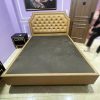 Giường Ngủ Cũ 1m6 Bọc Da Nâu