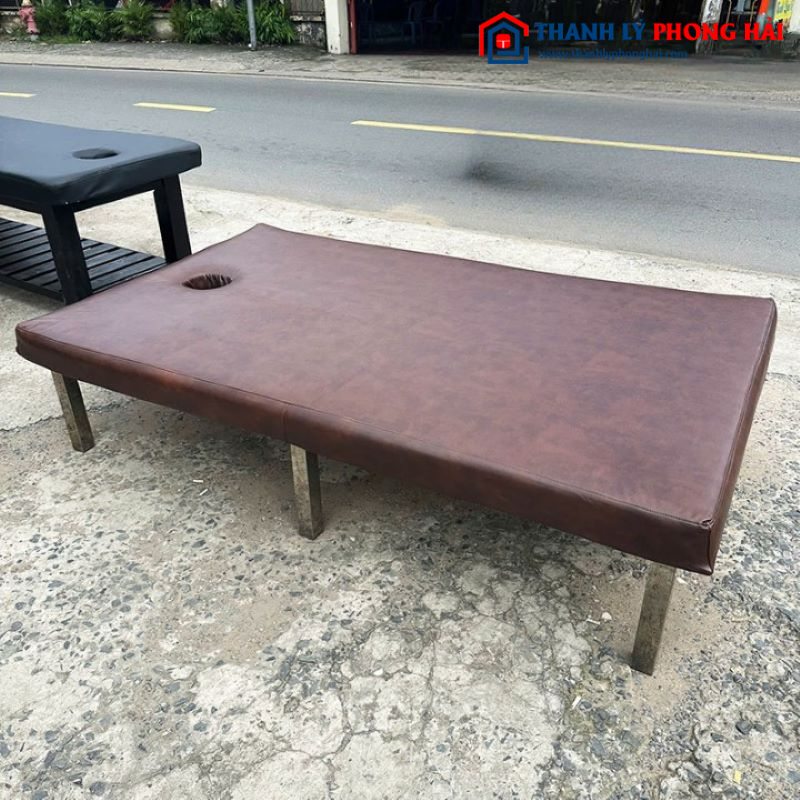 Giường Spa Bọc Da Nâu Cũ 1m2