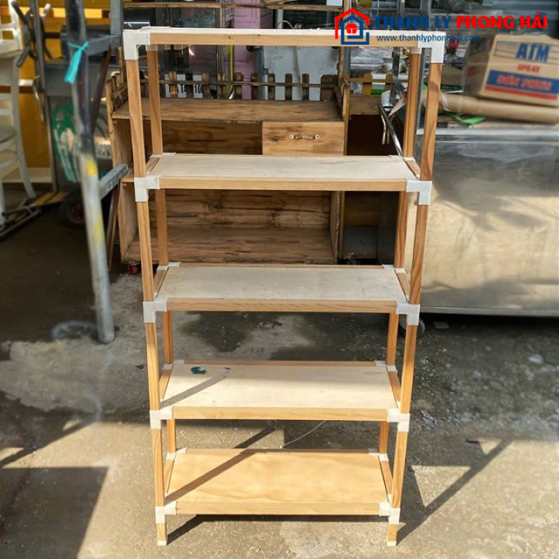Kệ Gỗ Cũ 60cm 5 Tầng Trưng Bày Giá Rẻ