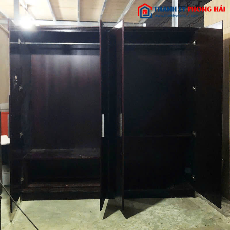 Tủ Quần Áo Cũ 4 Cánh 2m2 Màu Nâu Trầm