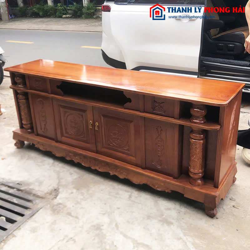 Tủ Tivi Gỗ Tự Nhiên 2 Cánh 1m8 Mới 99%