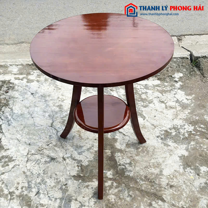 Bàn Cafe 2 Tầng Bằng Gỗ 60cm