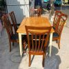 Bộ Bàn Ăn Cũ 1m4 Kèm 6 Ghế Cổ Điển
