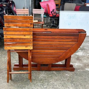 Bộ Bàn Ăn Gấp Gọn Cũ 1m2 Gỗ Tự Nhiên