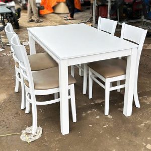 Bộ Bàn Ghế Cabin 1m15 Màu Trắng Cũ