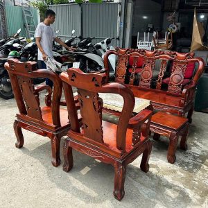 Bộ Salon Gỗ Tay 8 Cũ 1m7 Sang Trọng