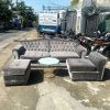 Bộ Sofa Nhung Xám Cũ 2m4 Sang Trọng