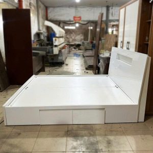 Giường Gỗ MDF 1m8 Cũ Có Hộc Kéo Hai Bên