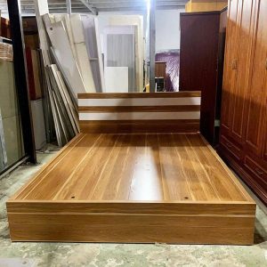 Giường Ngủ Gỗ MDF Cũ 1m6 Màu Tự Nhiên