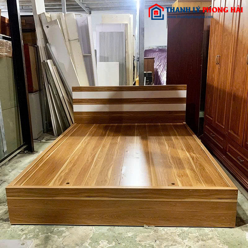 Giường Ngủ Gỗ MDF Cũ 1m6 Màu Tự Nhiên