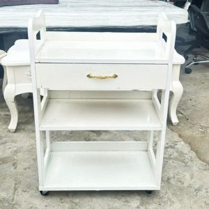 Kệ Gỗ Công Nghiệp Trắng 58cm Có Bánh Xe Cũ