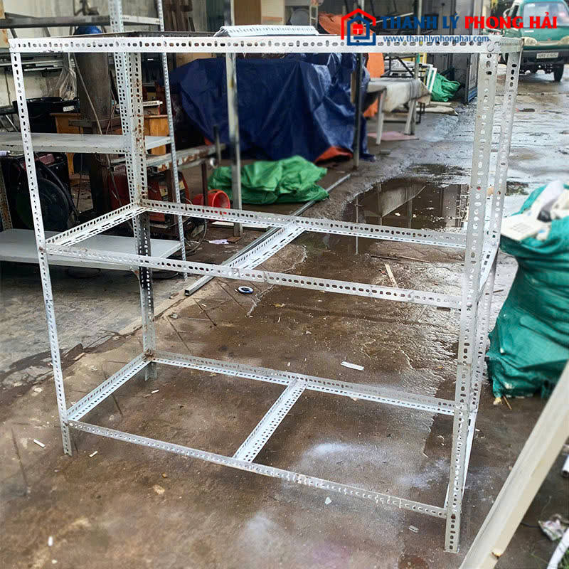 Khung Sắt V Lỗ Cũ 3 Tầng 1m4