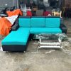 Sofa Góc L 2m Nệm Vải Màu Xanh Cũ