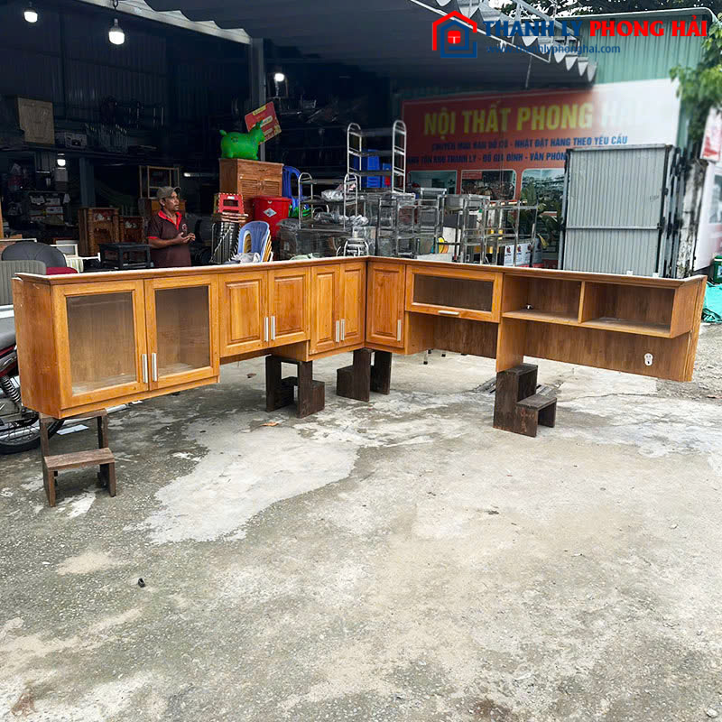 Tủ Bếp Treo 2m54 Góc L Cũ Nhiều Ngăn