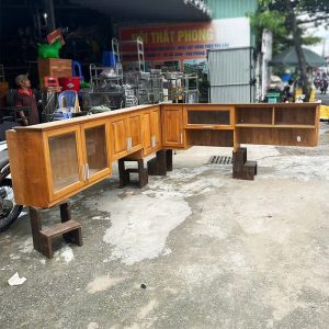Tủ Bếp Treo 2m54 Góc L Cũ Nhiều Ngăn