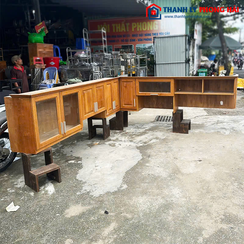 Tủ Bếp Treo 2m54 Góc L Cũ Nhiều Ngăn