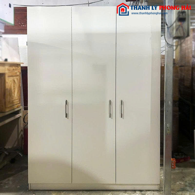 Tủ Quần Áo Màu Trắng Cũ 1m6 Gỗ Công Nghiệp