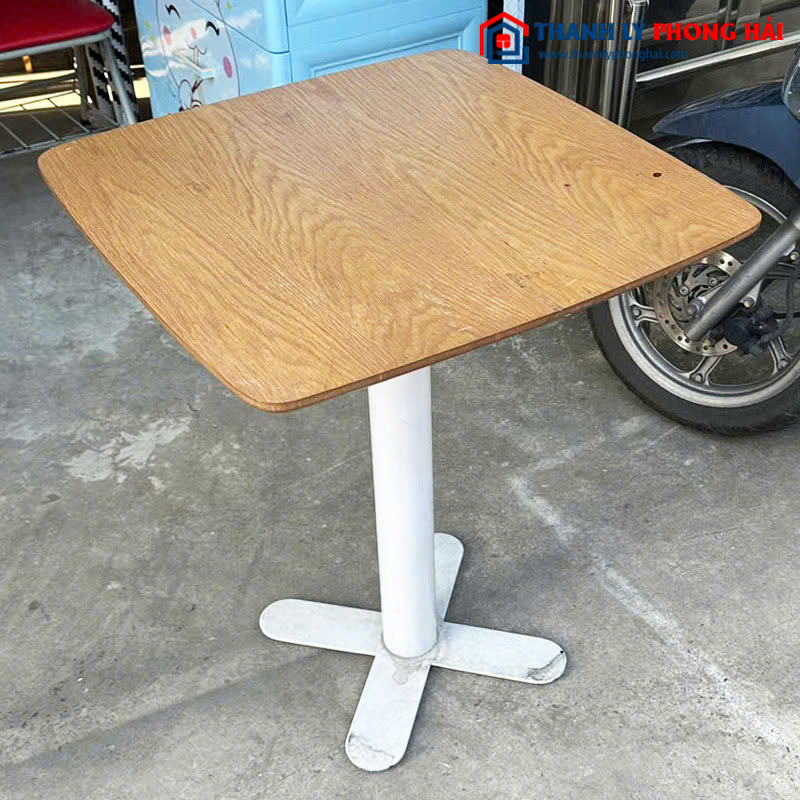Bàn Cafe Cũ Chân Chữ X Mặt Gỗ 60cm