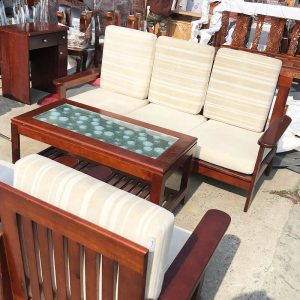 Bàn Ghế Salon Bọc Nệm Khung Gỗ 1m82 Cũ