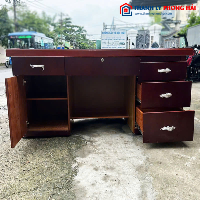 Bàn Giám Đốc Cũ 1m6 Tích Hợp Tủ Hồ Sơ